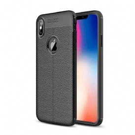 Skal För iPhone XS Max Double Line Litchi Lädereffekt