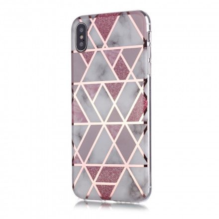 Skal För iPhone XS Max Marmorgeometridesign