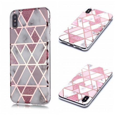 Skal För iPhone XS Max Marmorgeometridesign