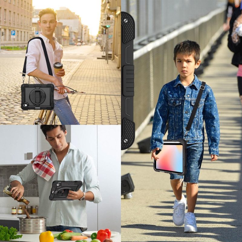 Skal iPad (2025) Tvåfärgat Stativ Och Axelrem