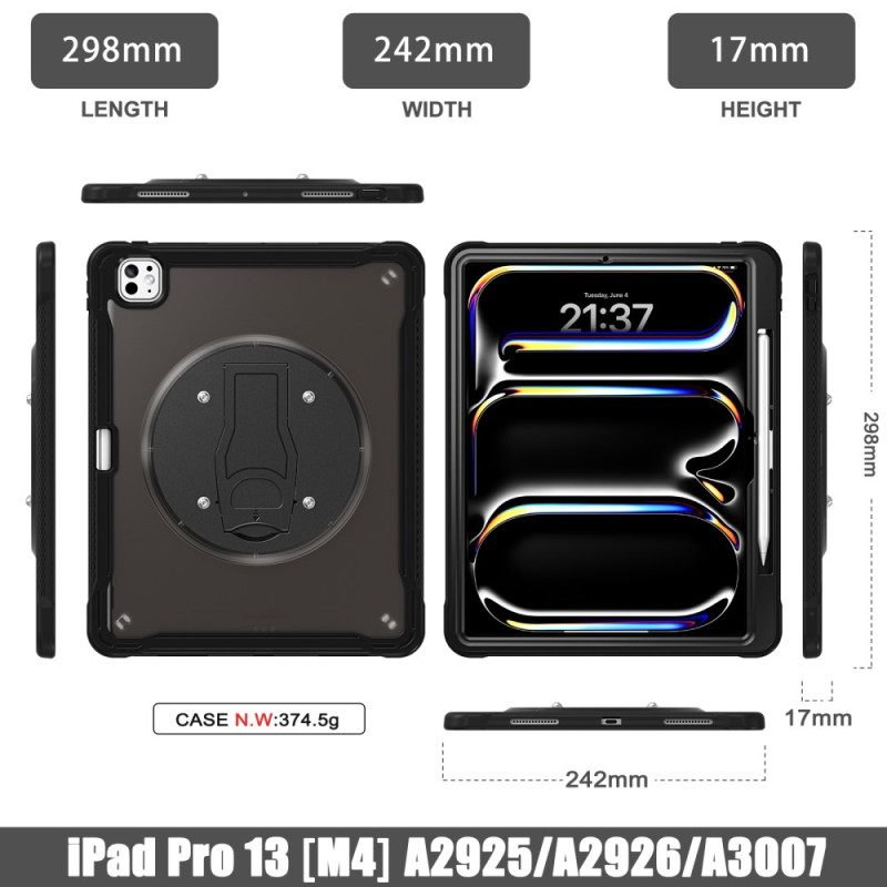 Skal iPad Pro 13 (2025) Genomskinlig Med Stativ