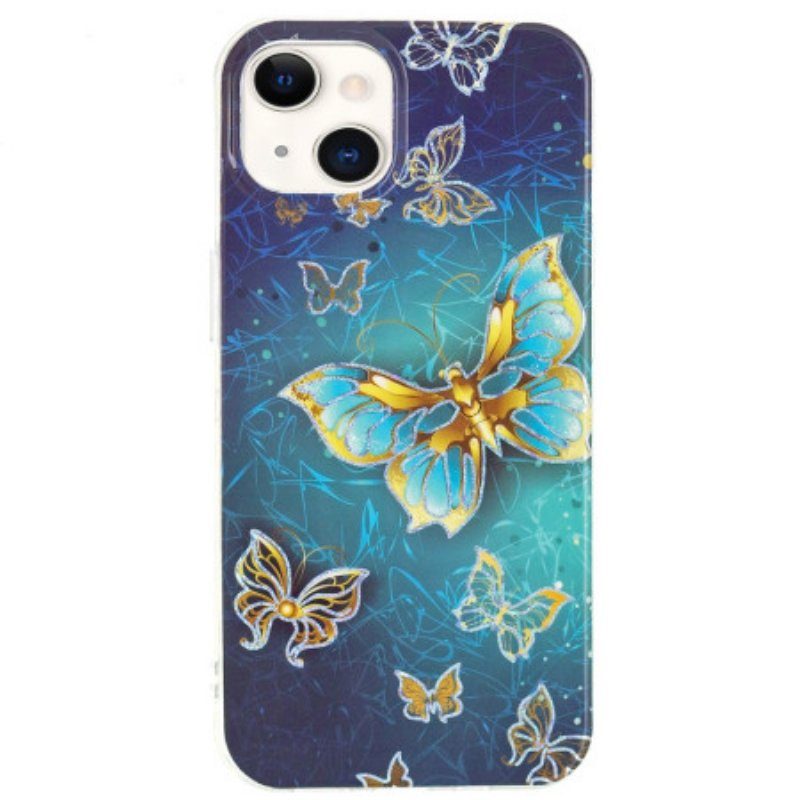 Skal iPhone 15 Plus Gyllene Fjärilar