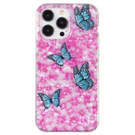 Skal iPhone 15 Pro Max Blommor Och Fjärilar