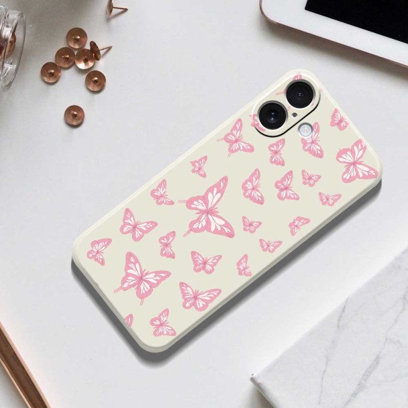 Skal iPhone 17 Flytande Silikonfjärilar