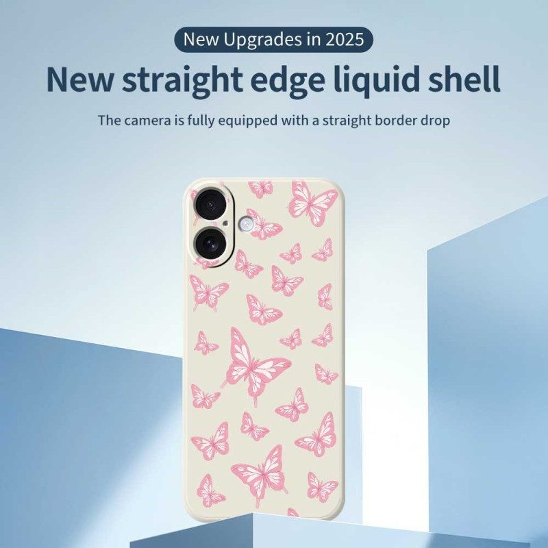 Skal iPhone 17 Flytande Silikonfjärilar