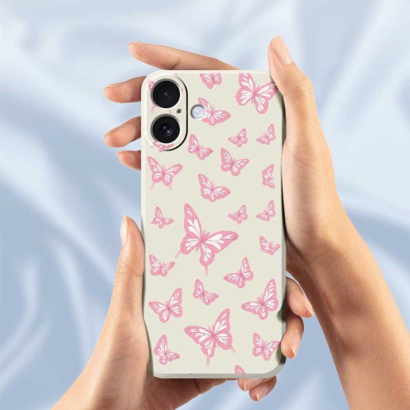 Skal iPhone 17 Flytande Silikonfjärilar