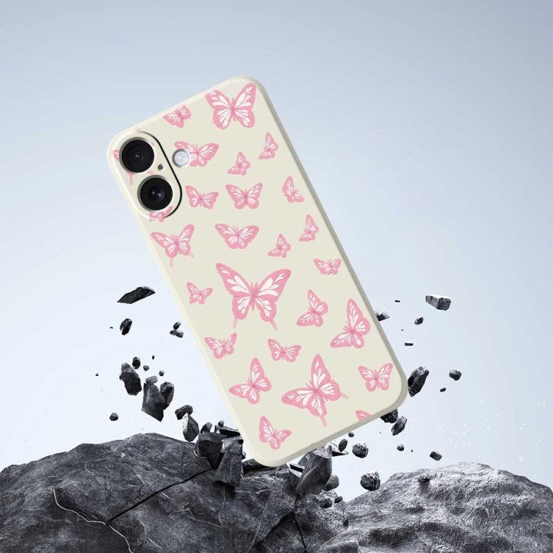 Skal iPhone 17 Flytande Silikonfjärilar