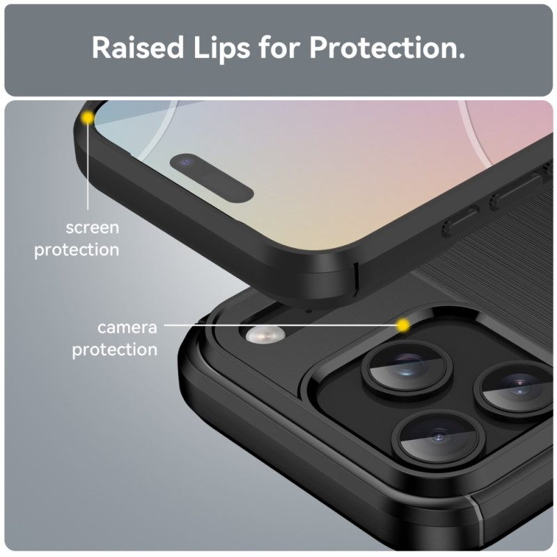 Skal iPhone 17 Pro Borstad Kolfiber