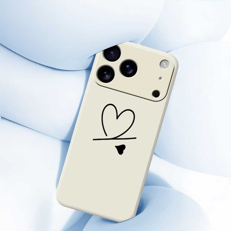 Skal iPhone 17 Pro Flytande Silikonhjärta