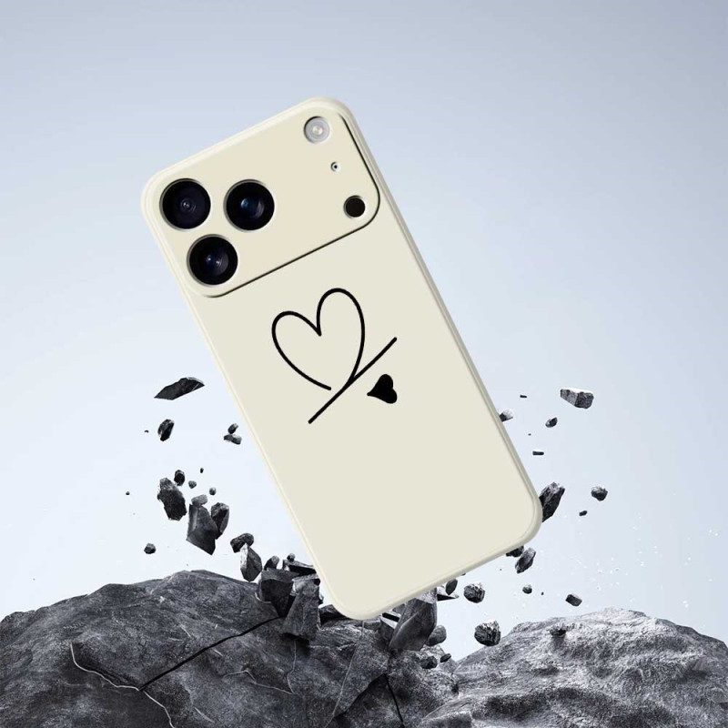 Skal iPhone 17 Pro Flytande Silikonhjärta