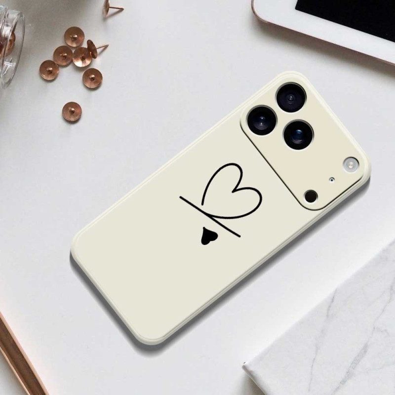 Skal iPhone 17 Pro Flytande Silikonhjärta