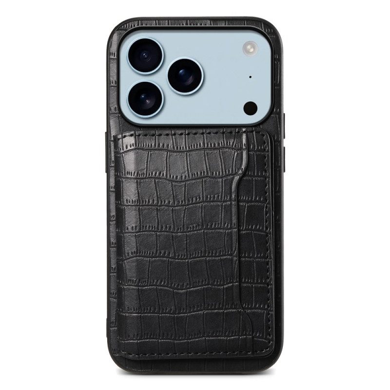 Skal iPhone 17 Pro Korthållare I Krokodileffekt