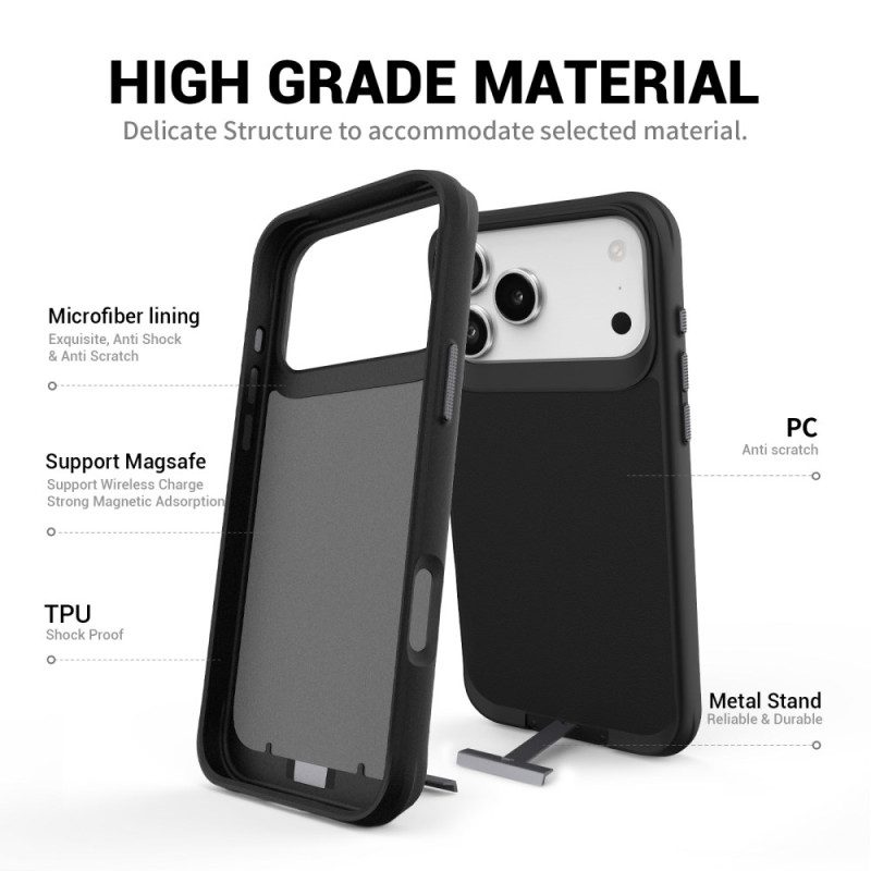 Skal iPhone 17 Pro Magsafe Kompatibel Med Inbyggt Stativ