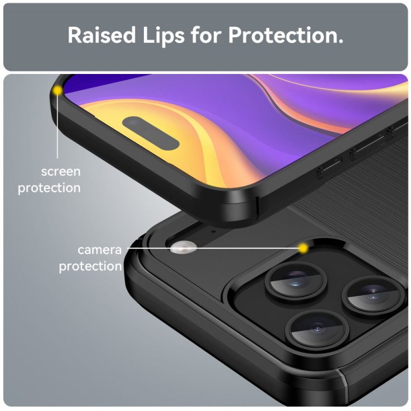 Skal iPhone 17 Pro Max Borstad Kolfiber