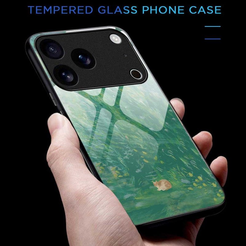Skal iPhone 17 Pro Max Härdat Glas Med Kattmålning