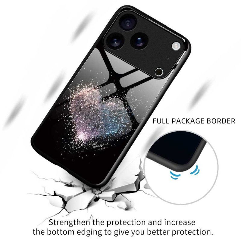 Skal iPhone 17 Pro Max Hjärtliknande Härdat Glas