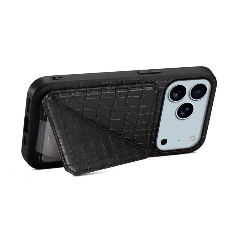 Skal iPhone 17 Pro Max Korthållare Med Krokodileffekt