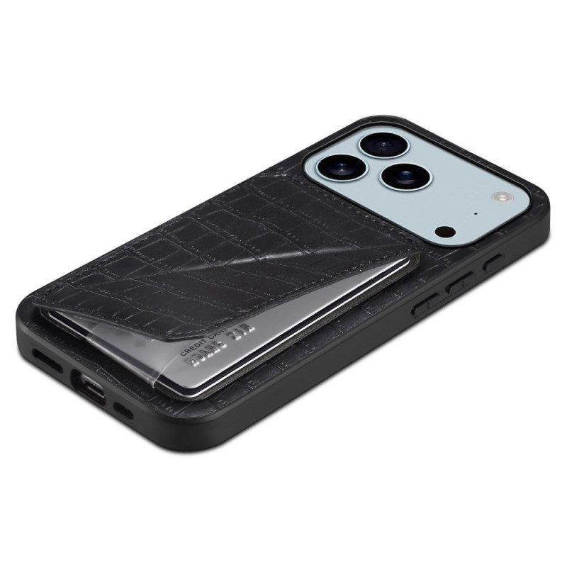 Skal iPhone 17 Pro Max Korthållare Med Krokodileffekt