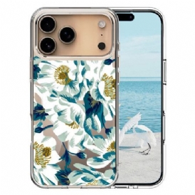 Skal iPhone 17 Pro Max Magsafe-kompatibla Vita Blommor