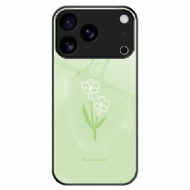 Skal iPhone 17 Pro Max Telefonfodral Blommor I Härdat Glas