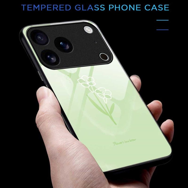 Skal iPhone 17 Pro Max Telefonfodral Blommor I Härdat Glas