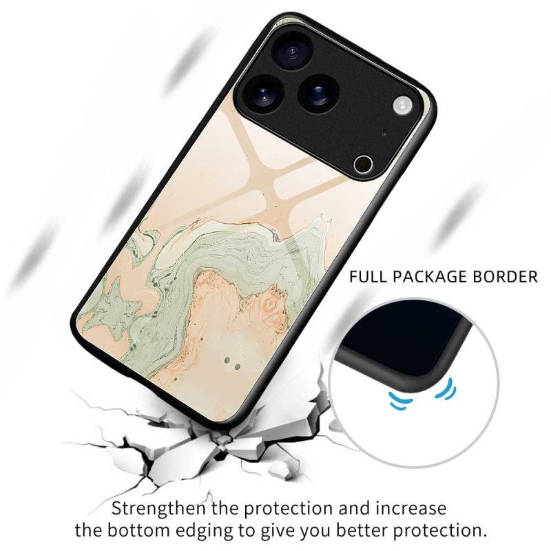 Skal iPhone 17 Pro Max Telefonfodral Målat Mönster I Härdat Glas