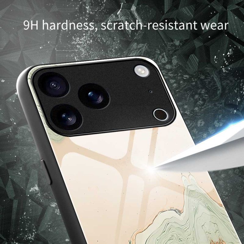 Skal iPhone 17 Pro Max Telefonfodral Målat Mönster I Härdat Glas