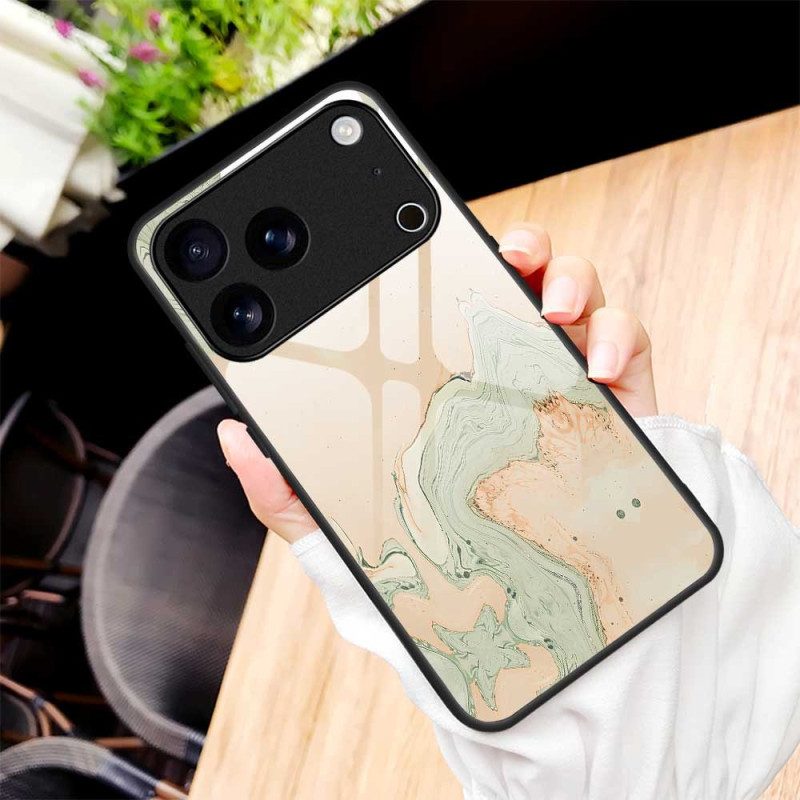 Skal iPhone 17 Pro Max Telefonfodral Målat Mönster I Härdat Glas