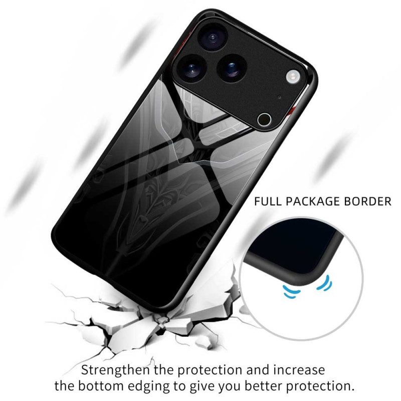 Skal iPhone 17 Pro Max Telefonfodral Svart Design I Härdat Glas