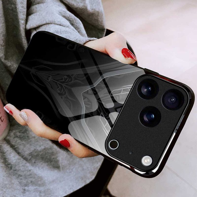 Skal iPhone 17 Pro Max Telefonfodral Svart Design I Härdat Glas