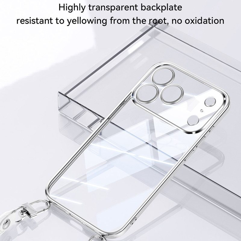 Skal iPhone 17 Pro Max Telefonfodral Transparent Med Snodd