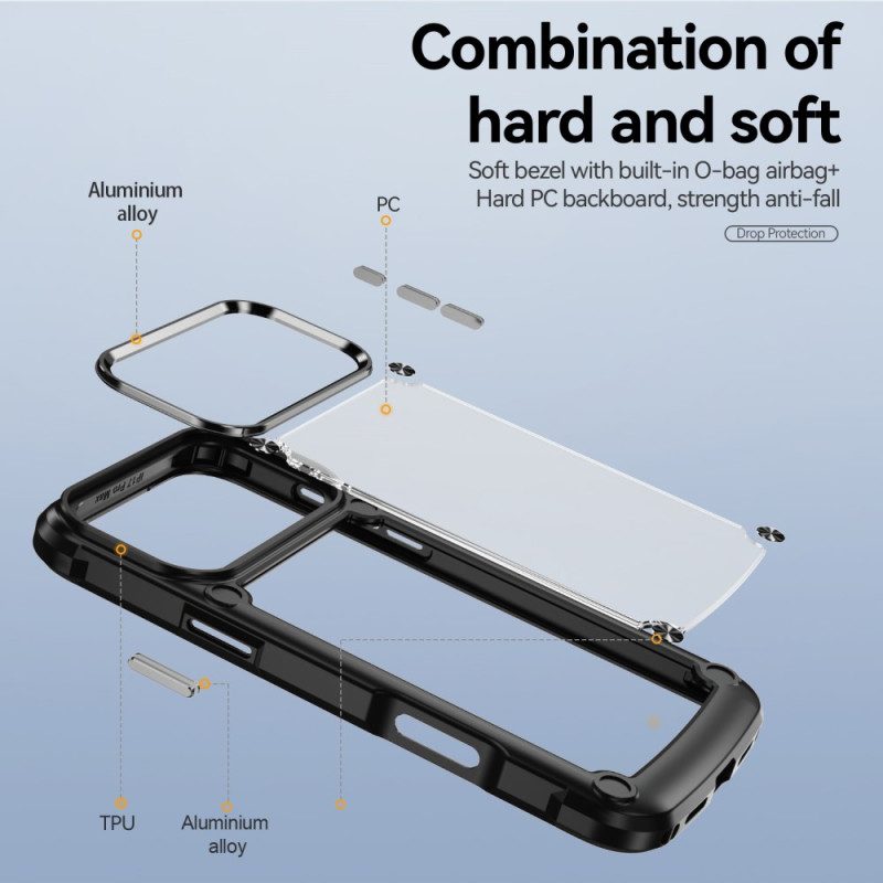 Skal iPhone 17 Pro Telefonfodral Hybrid Transparent