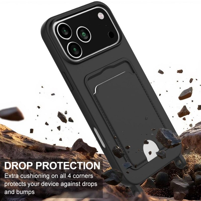 Skal iPhone 17 Pro Telefonfodral Korthållare Med Sladd