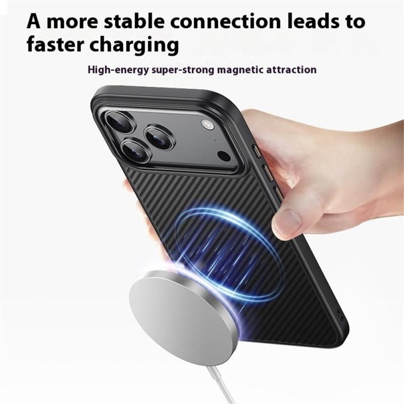 Skal iPhone 17 Pro Telefonfodral Magsafe-kompatibel Ultratunn Kolfiber