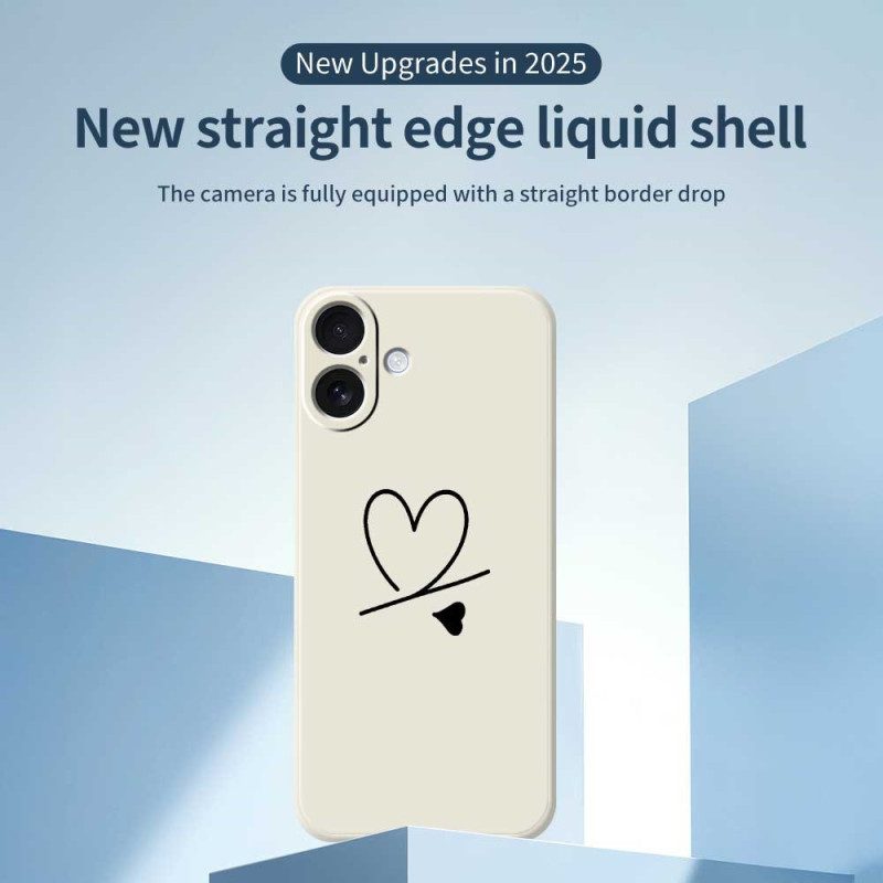 Skal iPhone 17 Telefonfodral Flytande Silikonhjärta