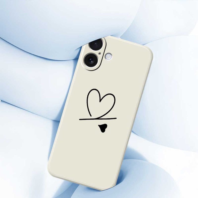 Skal iPhone 17 Telefonfodral Flytande Silikonhjärta
