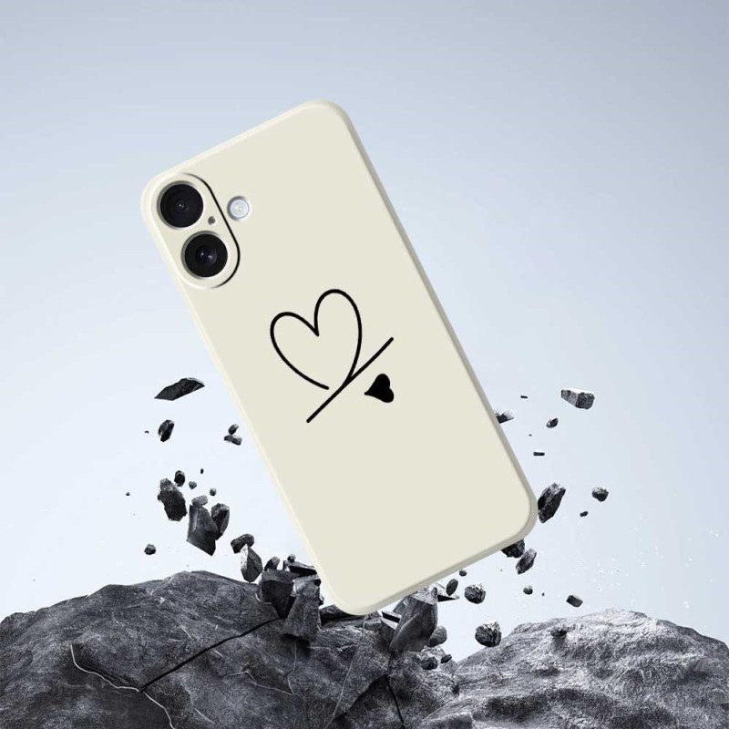 Skal iPhone 17 Telefonfodral Flytande Silikonhjärta