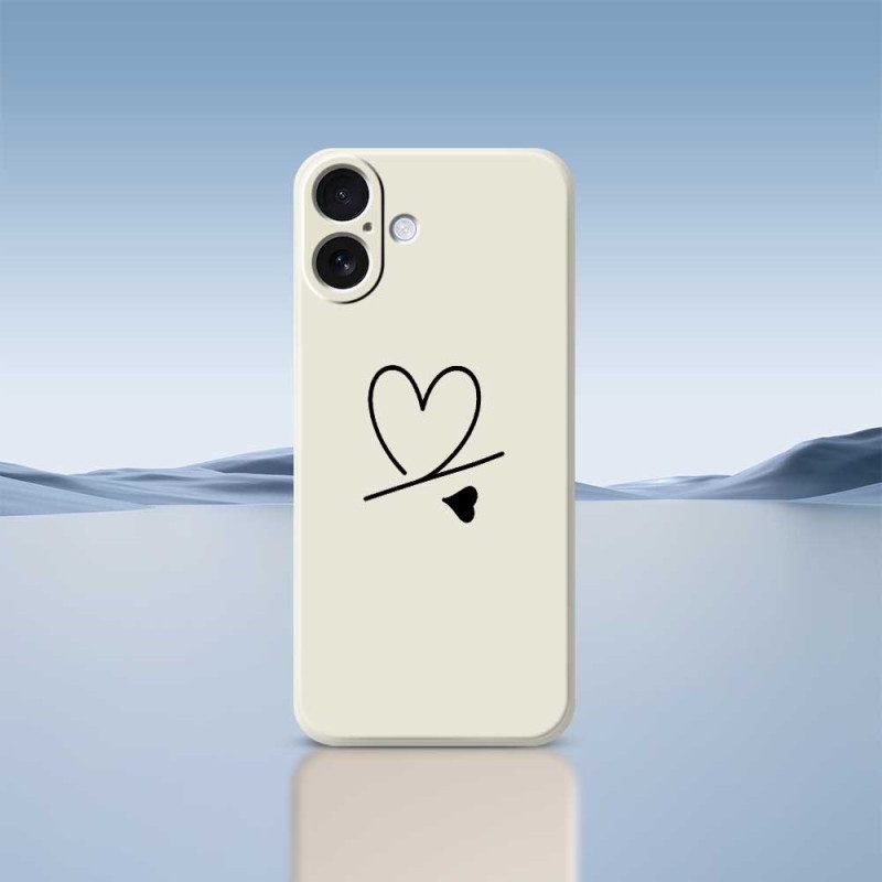 Skal iPhone 17 Telefonfodral Flytande Silikonhjärta
