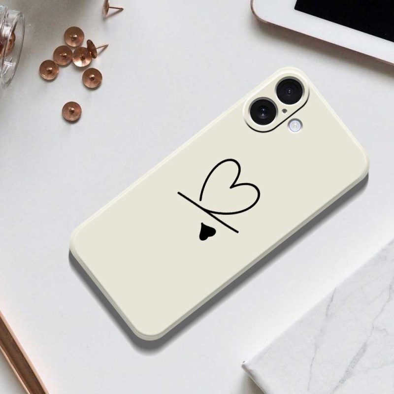 Skal iPhone 17 Telefonfodral Flytande Silikonhjärta