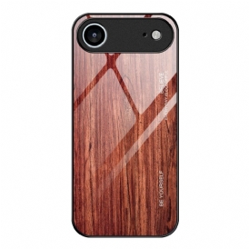 Skal iPhone Air Telefonfodral Härdat Glas Med Träeffekt