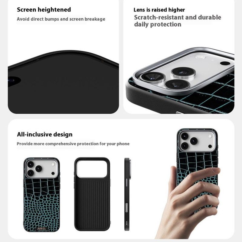 Skal iPhone Air Telefonfodral Magsafe-kompatibel Krokodileffekt Abeel