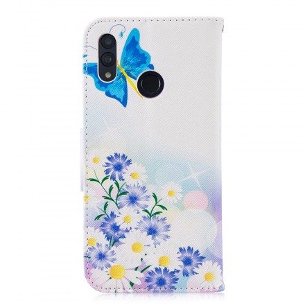 Fodral För Huawei P Smart 2019 / Honor 10 Lite Målade Fjärilar Och Blommor