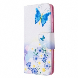 Fodral För Huawei P Smart 2020 Målade Fjärilar Och Blommor