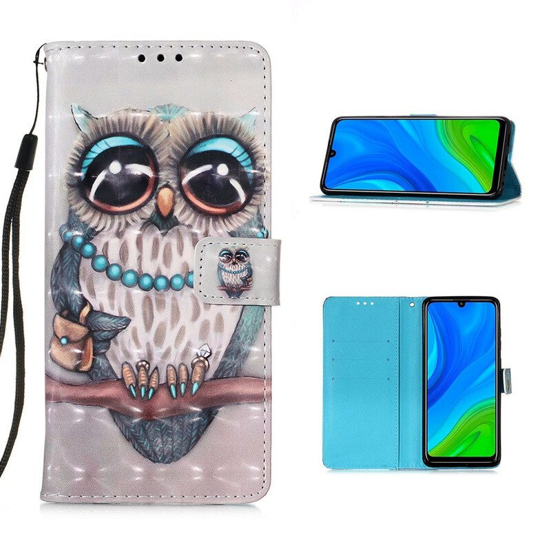 Fodral För Huawei P Smart 2020 Med Kedjar Fröken Strappy Owl