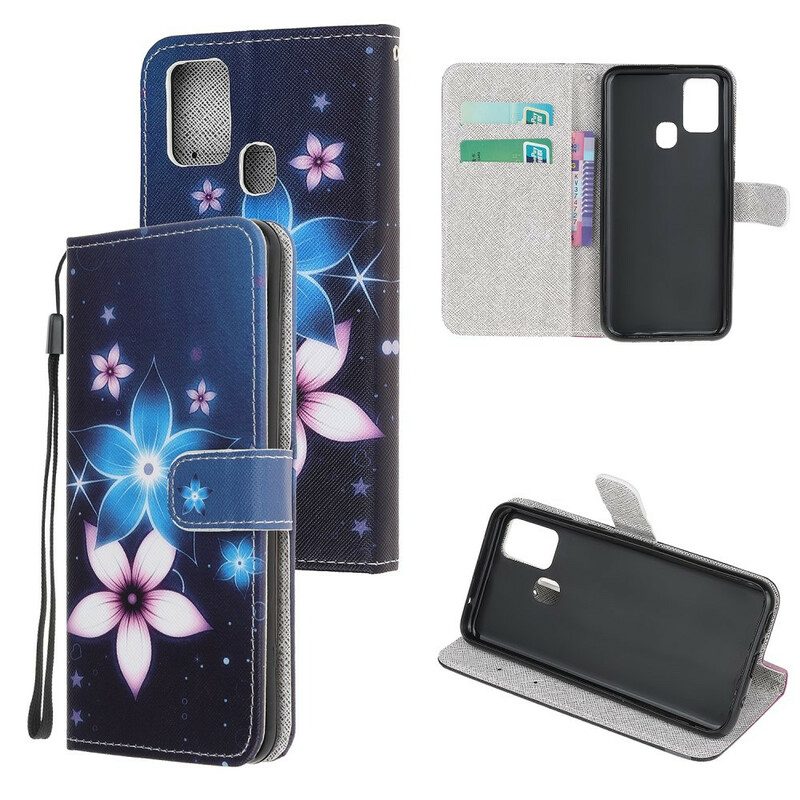 Fodral För Huawei P Smart 2020 Med Kedjar Lunar Strap Blommor