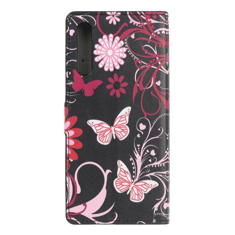 Fodral För Huawei P Smart S Fjärilar Och Blommor