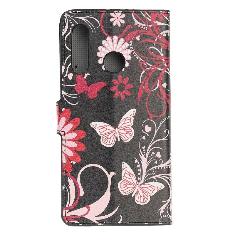 Fodral För Huawei P Smart Z / Honor 9X Fjärilar Och Blommor