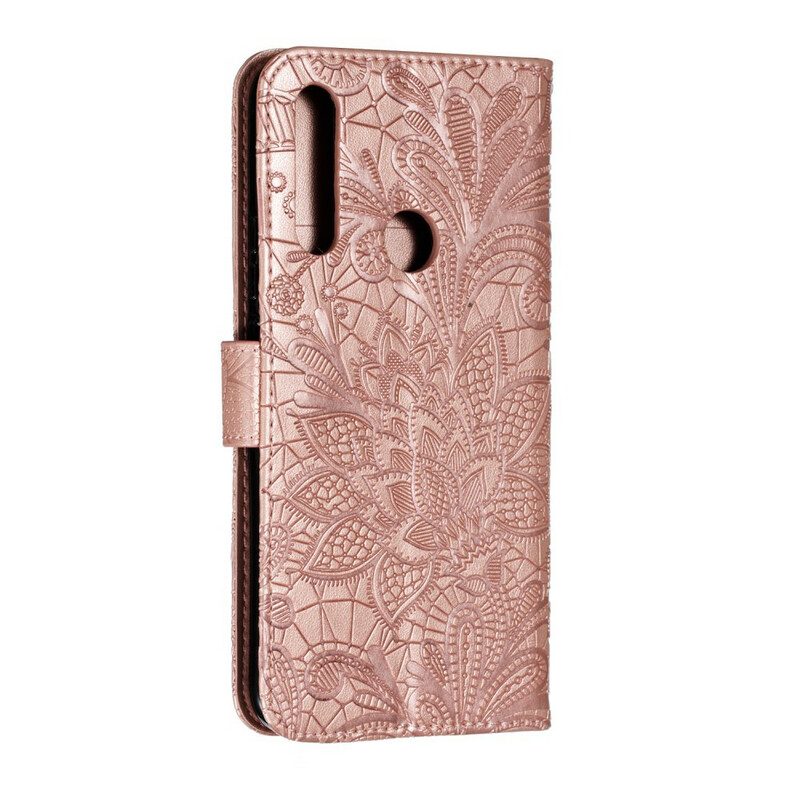 Fodral För Huawei P Smart Z / Honor 9X Med Kedjar Tribal Strap Blommor