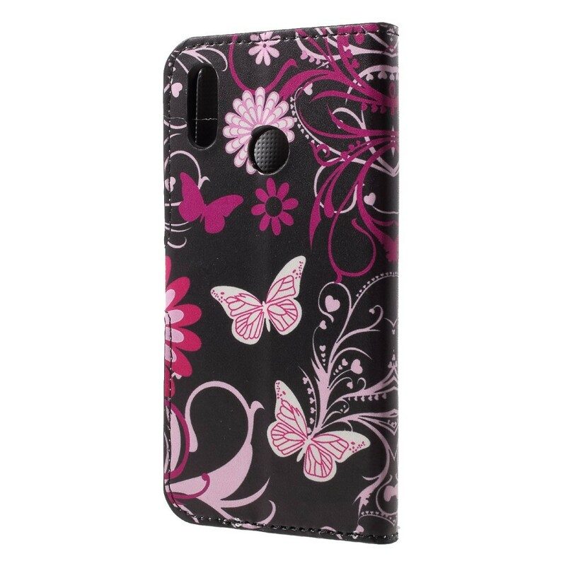 Fodral För Huawei P20 Lite Fjärilar Och Blommor