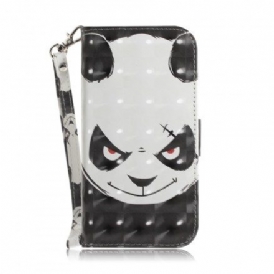Fodral För Huawei P30 Lite Med Kedjar Angry Panda Med Rem